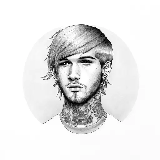 A Portrait Of Lil Peep With A Microphone In Hand