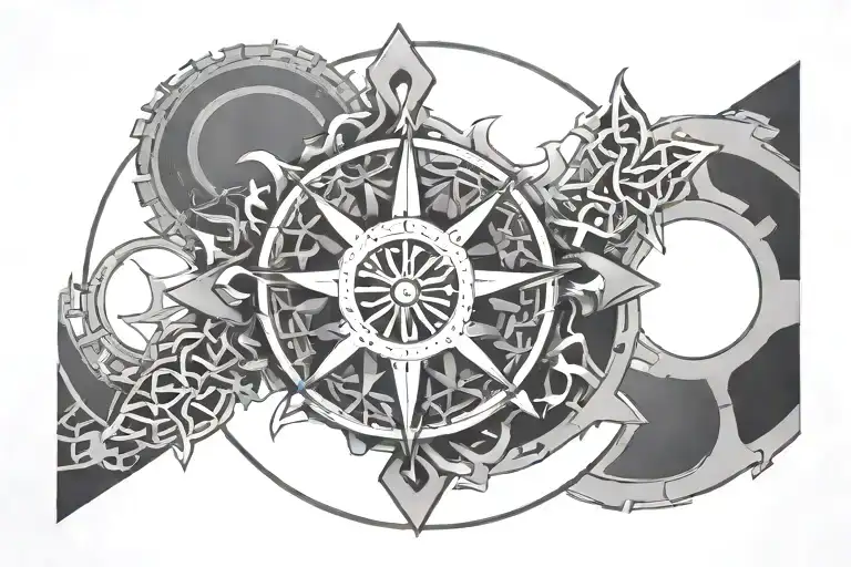 Adrenaline Molecule With Vegvisir Symbol Inside The Benzene Ring