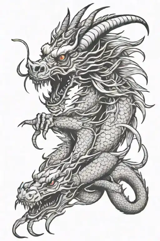 Dragon Eating Year Of The Goat Character