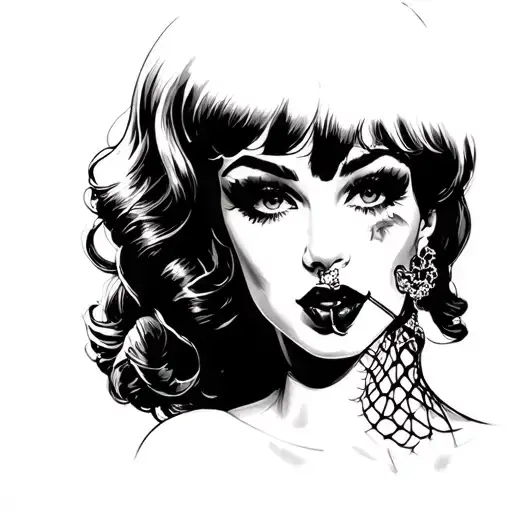 Pin Up Girl Fishnets Nose Ring