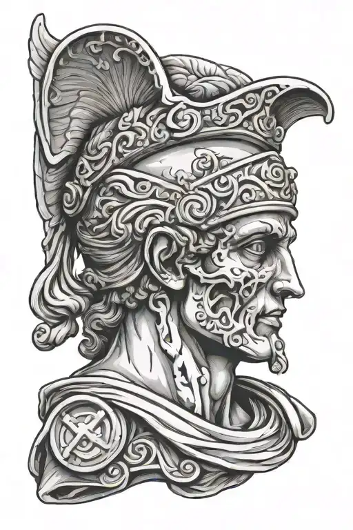 Greek Statue Of Hermes Broken Skull