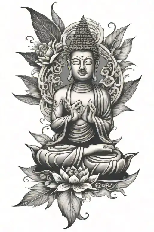 Flower Buddha Feather