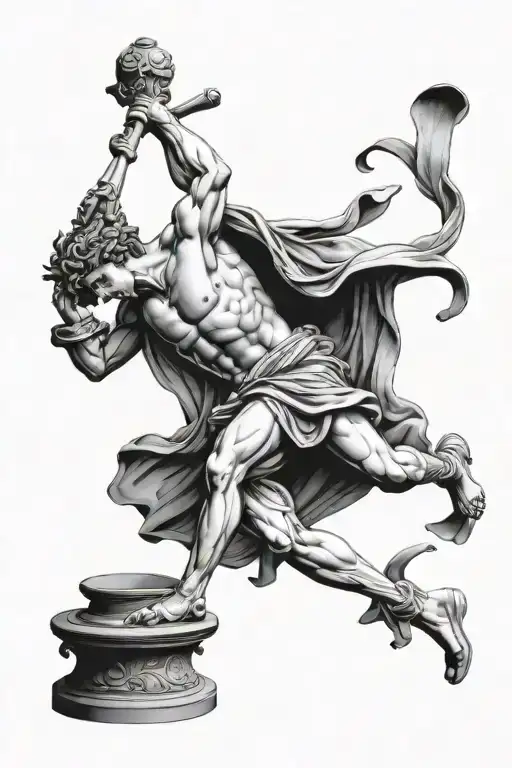 Greek Statue Of Hermes Broken Apart