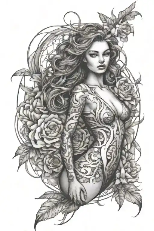 Women Full Body Little Lines