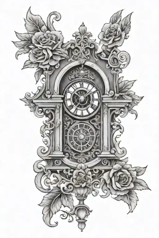 Cuckoo Clock Gothic Rose Window Filigree