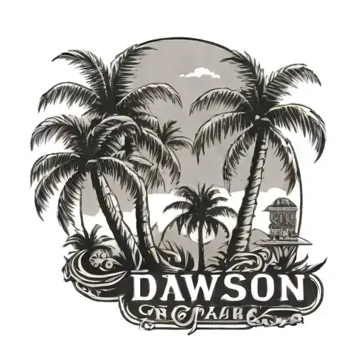 Military With Palm Trees And Dawson Name