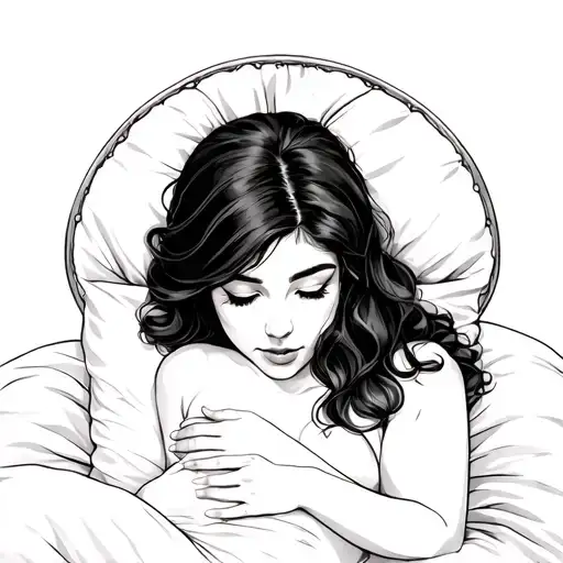 Cuddling In Bed With A Beautiful Woman