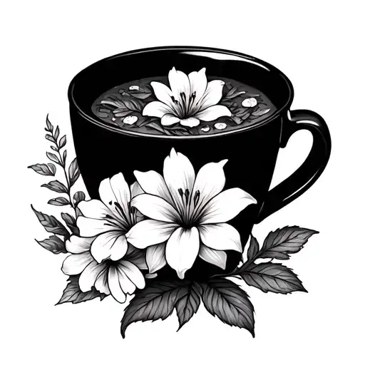 Lillies Violets Primrose Marigold Cosmos Coffee Cup