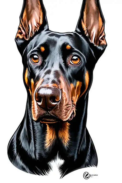 Doberman 3 Dog Head