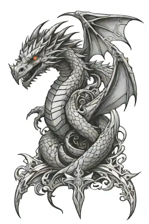 Wyvern And Dagger Fineline For Female