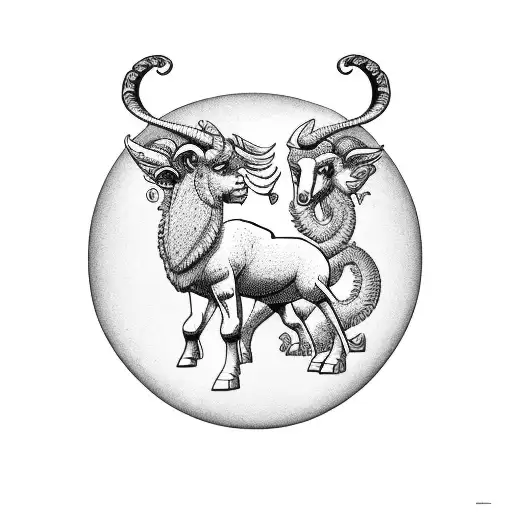 Aries And Capricorn With British Flag