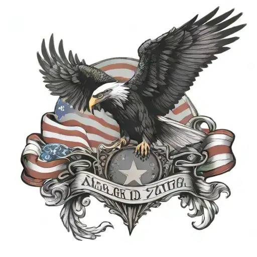 Eagle And American Flag 1776 Declaration Liberty