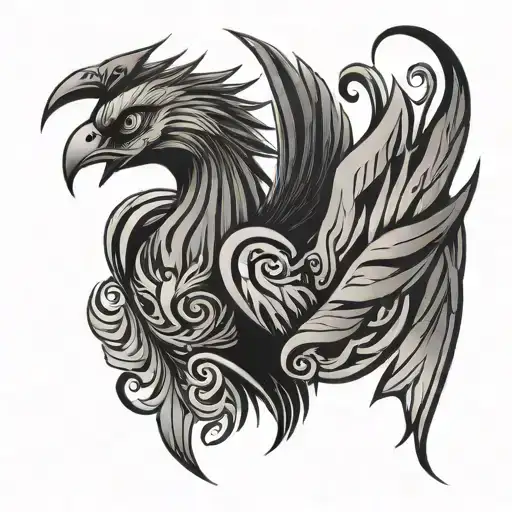 Tribal Phoenix With Heart