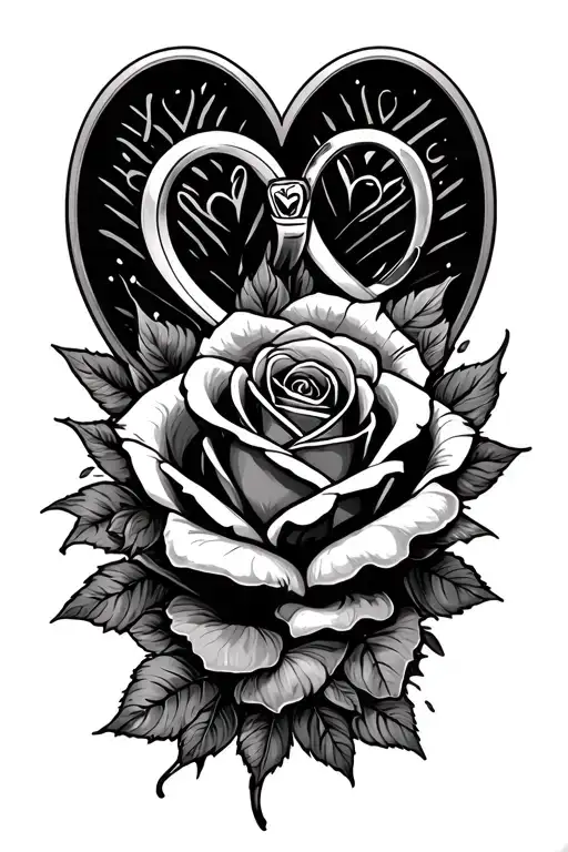 Love You Mat With Hearts And Rings And Rose