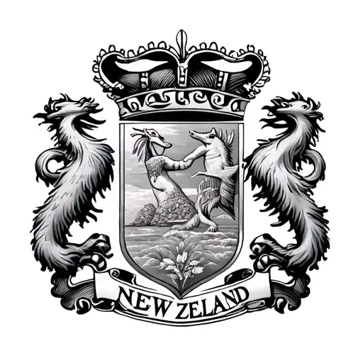 New Zealand And Australian Coat Of Arms