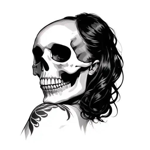 Women With Shading Skull Wearing