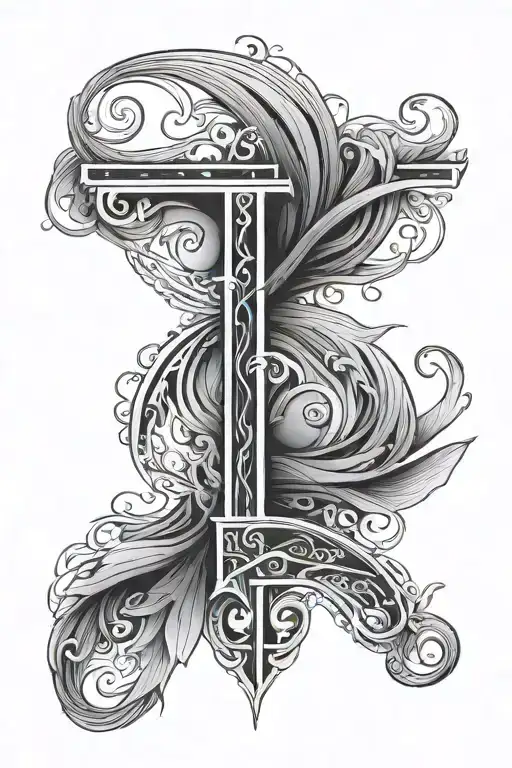 Letters L S A B Minimal Line Art Going Vertical Not Combined