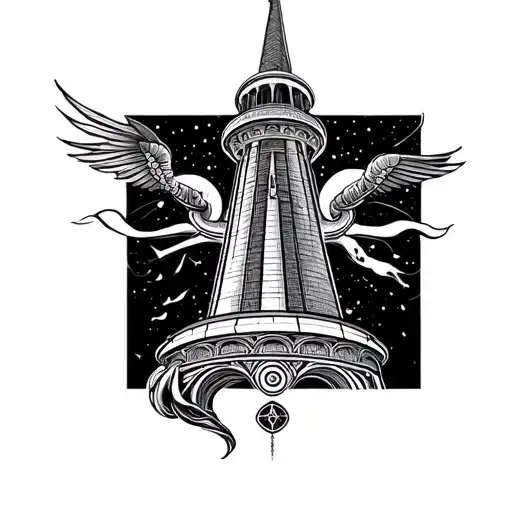 Design A Tattoo That Combines Gemini And The Aquarius Tower In An Elegant And Small Way