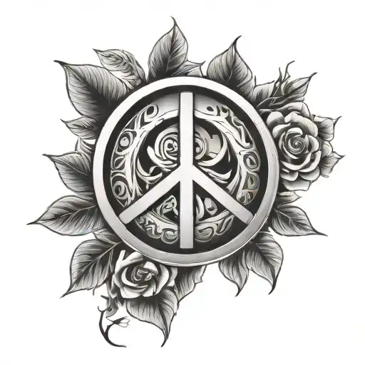 Peace Symbol With Momento Mori Written