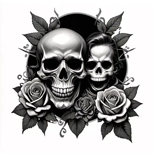 Skull And Roses Reeper Biker Father & Son
