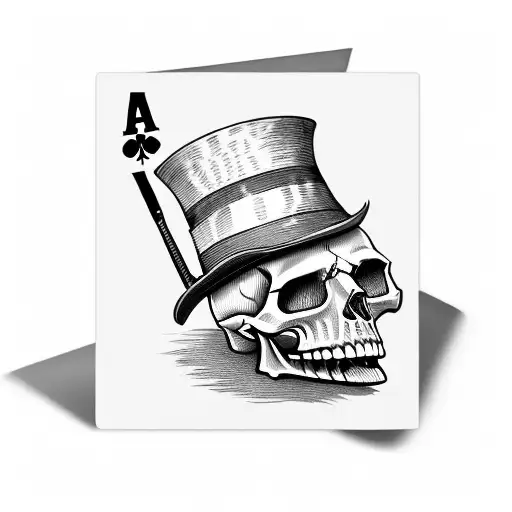 Skull Top Hat Cards Cigar