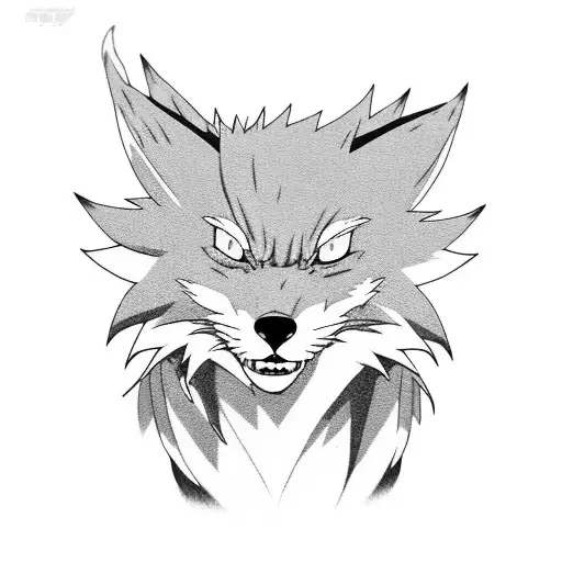 Neck Tattoo Kyubii Kurama Naruto Nine Tails Fox