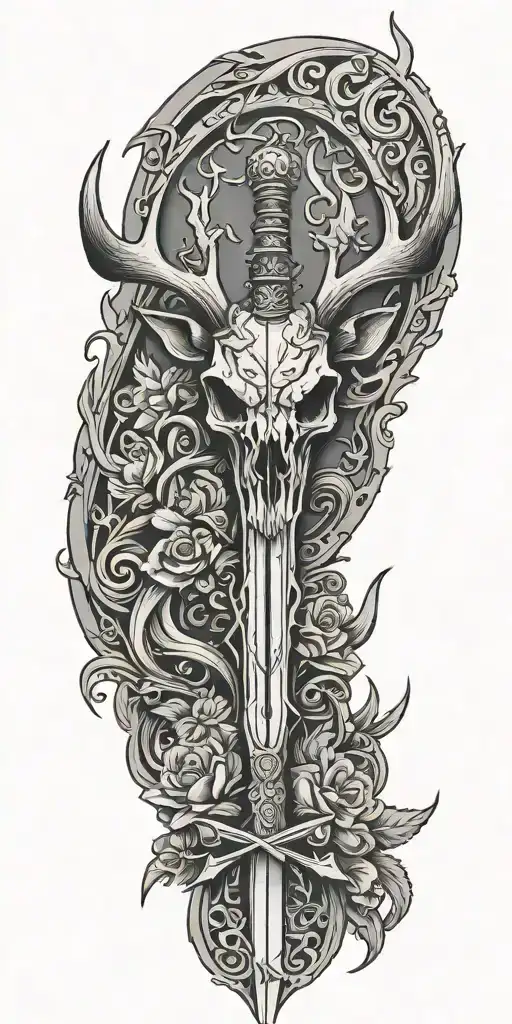 Deer Skull Sword