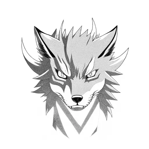 Side Face Neck Tattoo Kyubii Kurama Naruto Nine Tails Fox