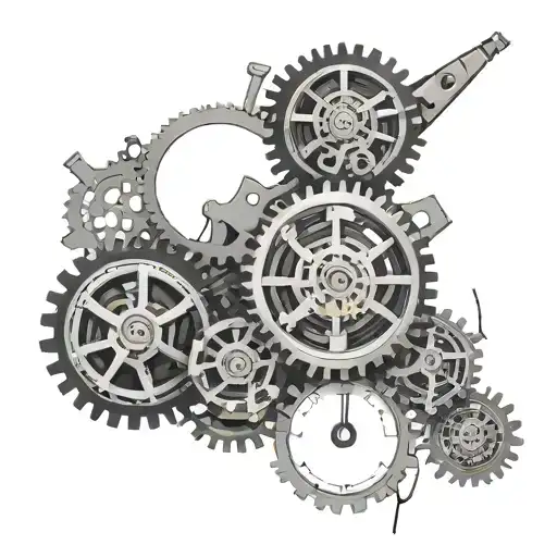 Broken Clock Gears Forming The Shape