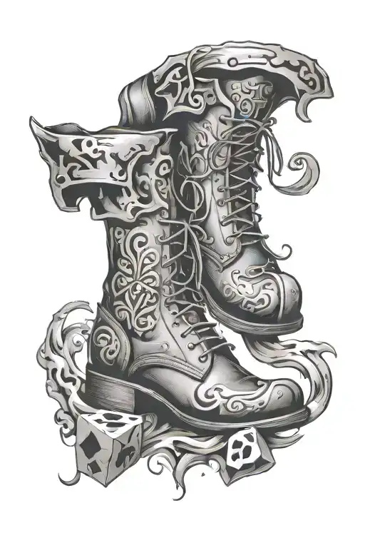 Semi Colon Of Polydice Set With Berserk Brand Name Ankle Boots