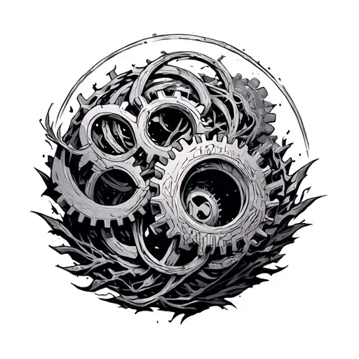 Yggdrasil And Gears Intertwined