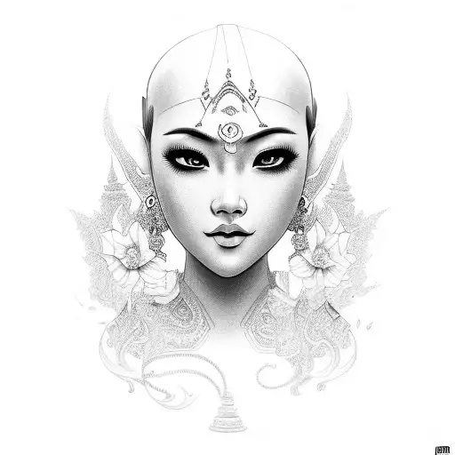 Female Face In Thai Style