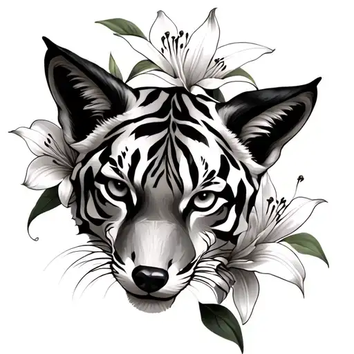 Fox And Tiger Lillies