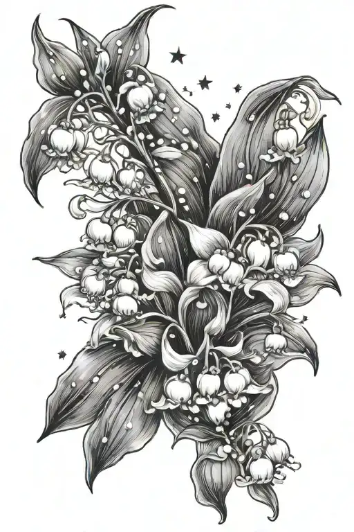 Lily Of The Valley With 9 Flowers And Stars