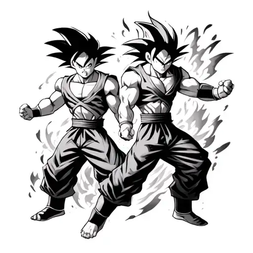 Goku Left Chest Doing A Kameha And Vegeta Right Chest Powering Up With Lots Of Detail And Electric