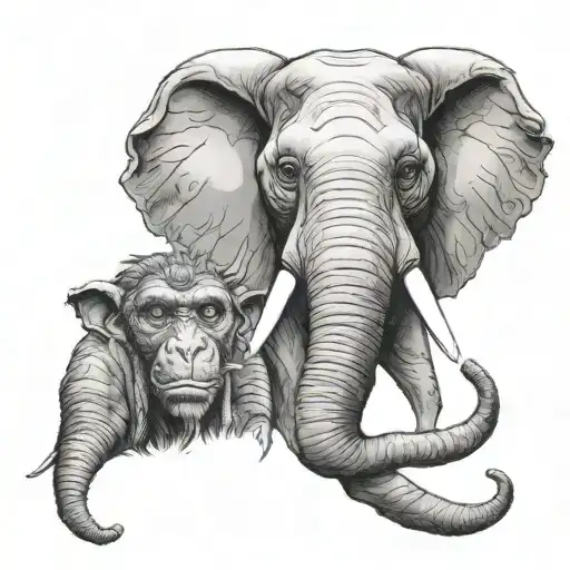 Elephant And Monkey Face Morphing