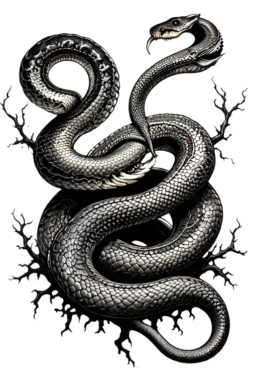 The Snake Around The Blood Money Tree Growing