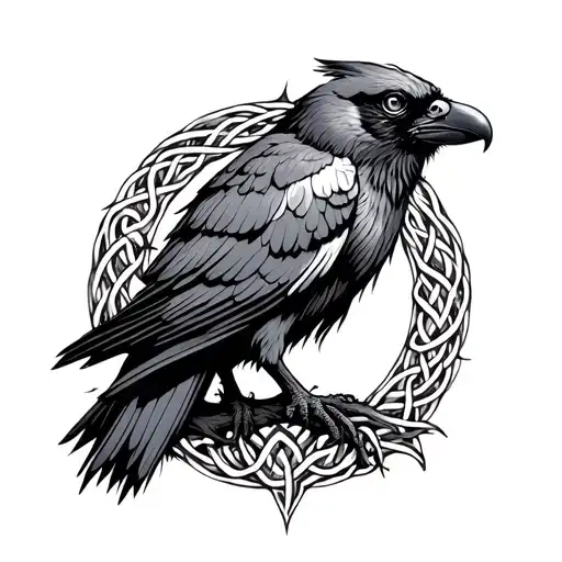 Celtic Raven Tree Of Life Tattoo Featuring