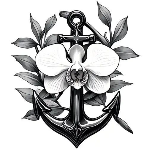 Orchid And Anchor Cross