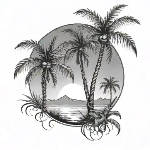 Palm Tree And Arabic