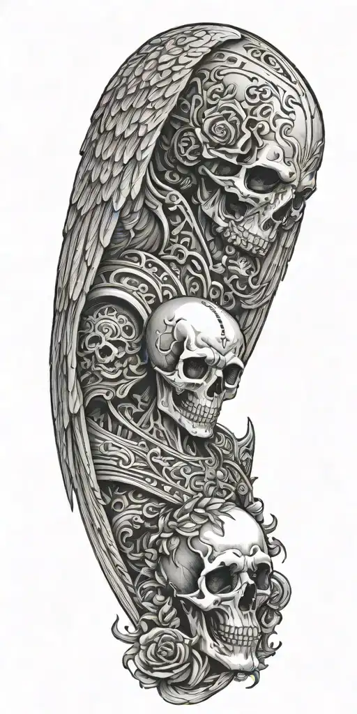 Men Angel Kill Skull