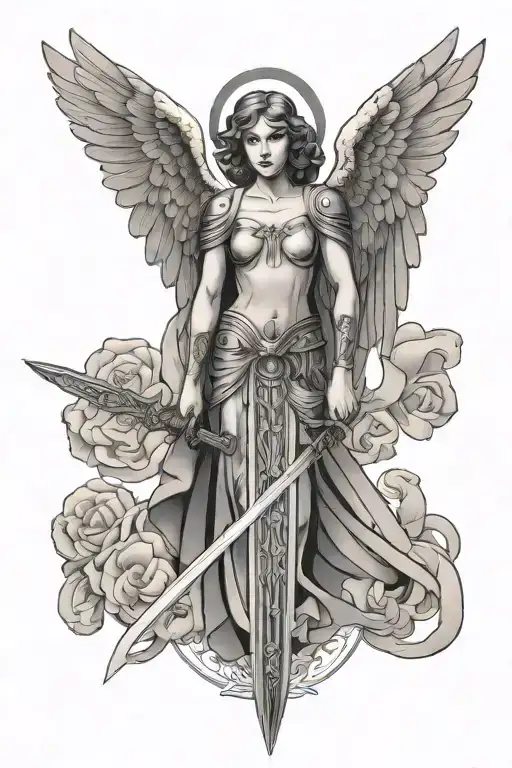 Art Deco Angel With Sword