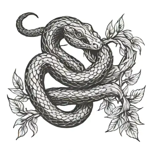 Slytherin Snake Wrapped Around Willow Tree
