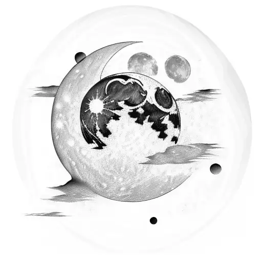 Moon With Diamond Shape