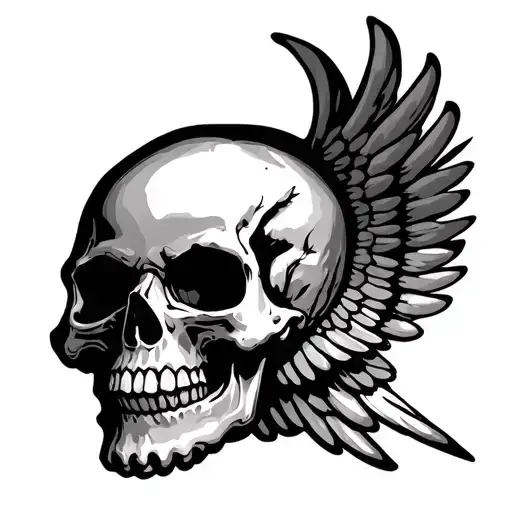 Skull With Wing Attached