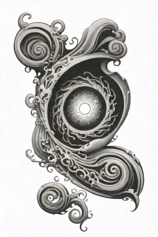 Black Hole With Swirls Around Long