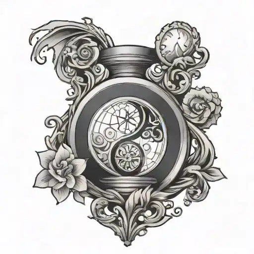 Hour Glass Yin Yang Symbol