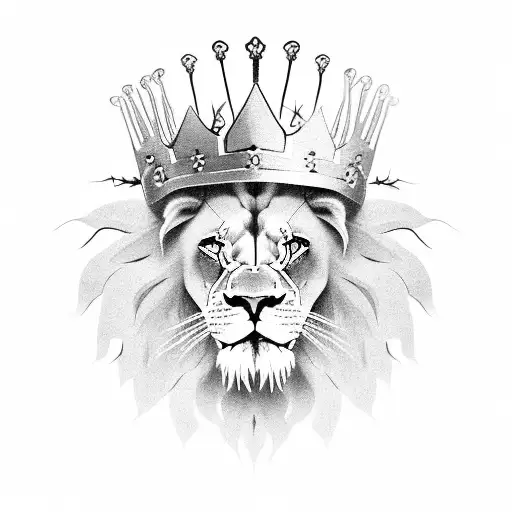 Lion Head With A Crown Of Thorns