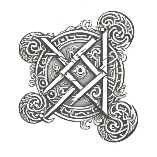 Inguz Rune Symbol Embedded