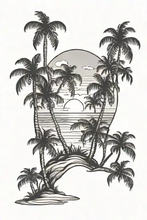 Sunset Beach Palm Trees